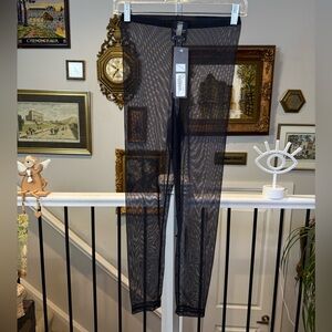 NWT Sympli Black Sheer Mesh Barely Legging Size 6 Layering Piece Made in Canada